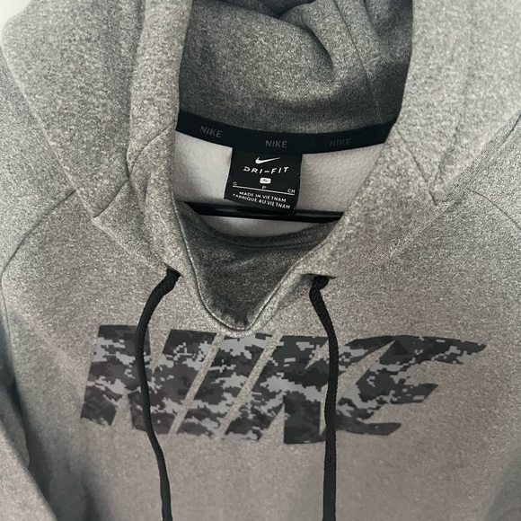 Nike Mens Dri Fit Therma Digital Camo Logo Training Hoodie Gray - Picture 4 of 5